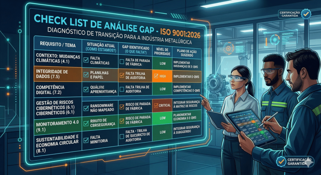 Análise de Gap ISO 9001:2026: O Guia para Diagnosticar sua Empresa 3 Analise de Gap ISO 9001:2026